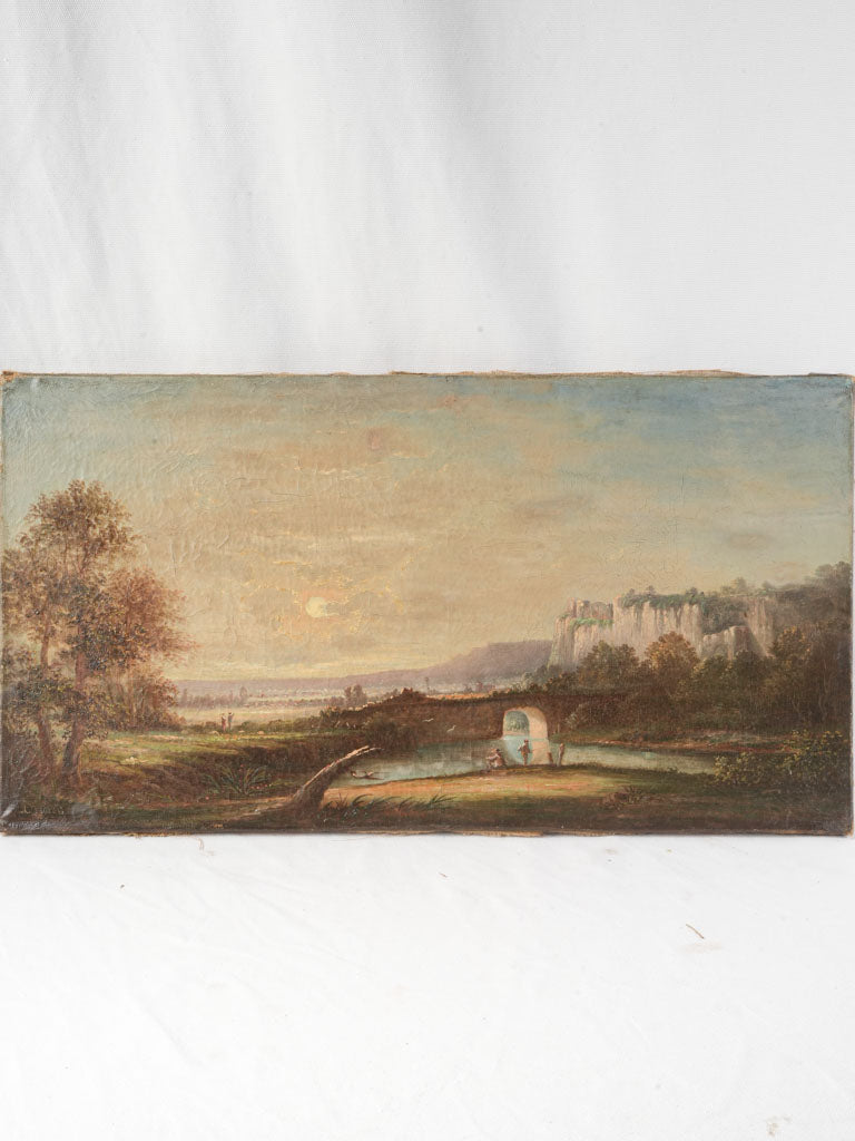 Antique French Romantic oil painting