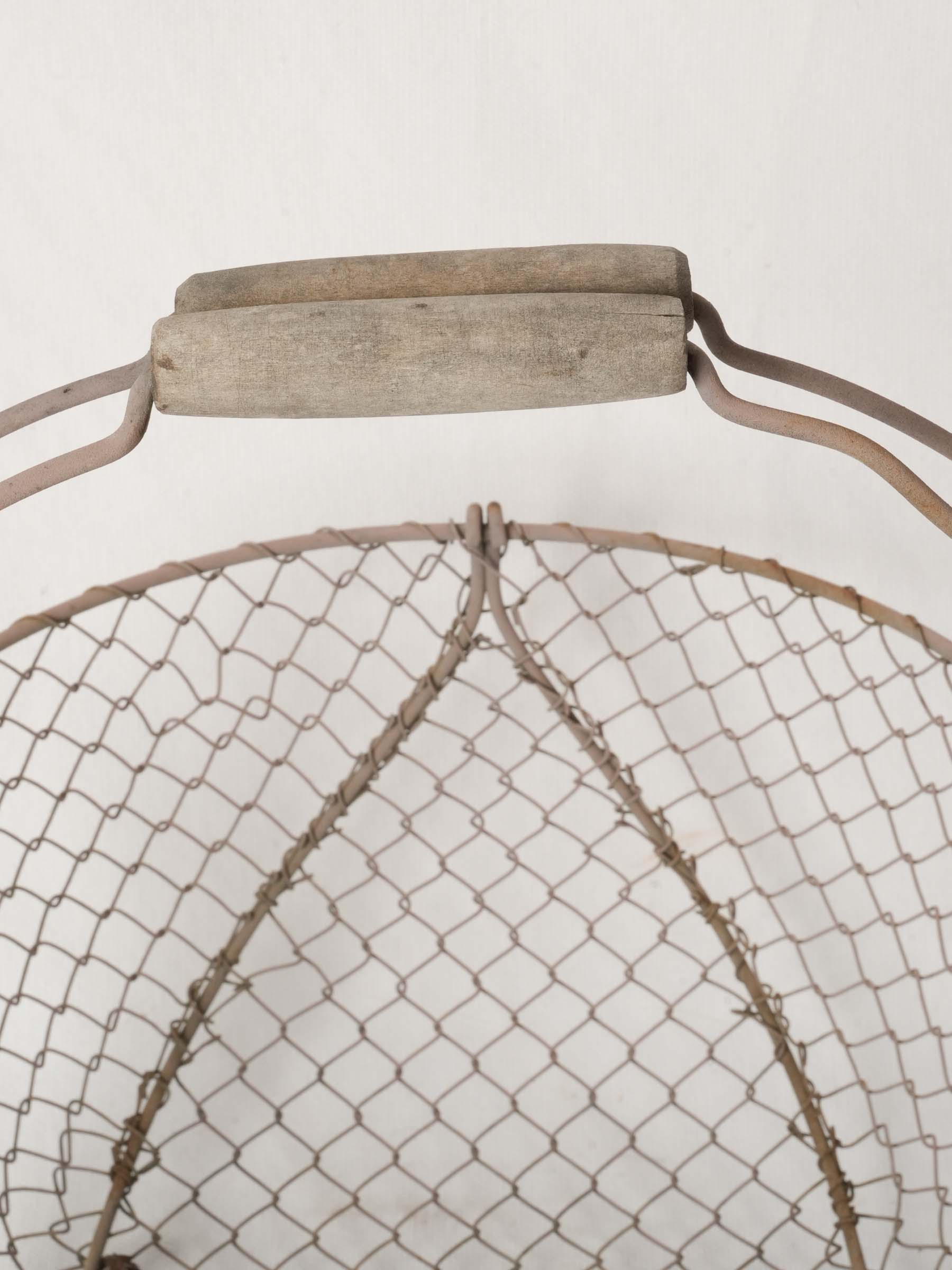 Antique French Wire Basket with Twin Handles