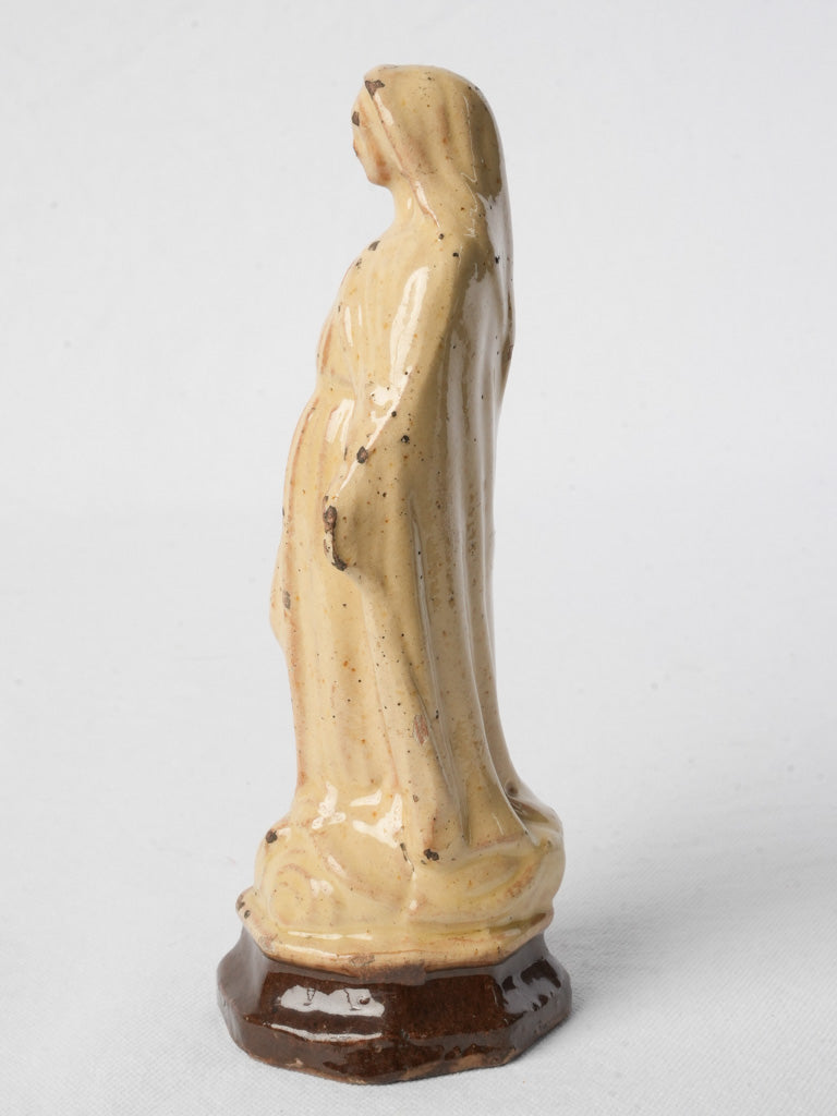 Antique elongated Virgin Mary statue  
