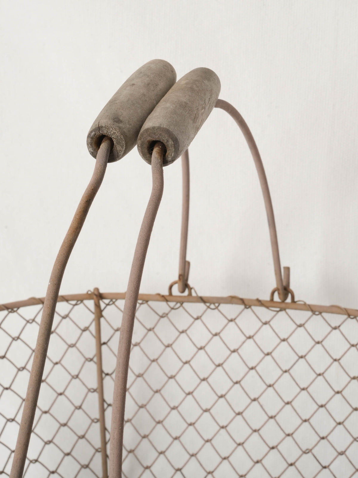 Antique French Wire Basket with Twin Handles