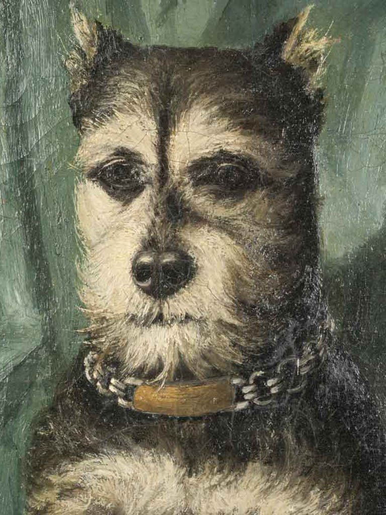 Gently-aged signed companion animal portrait