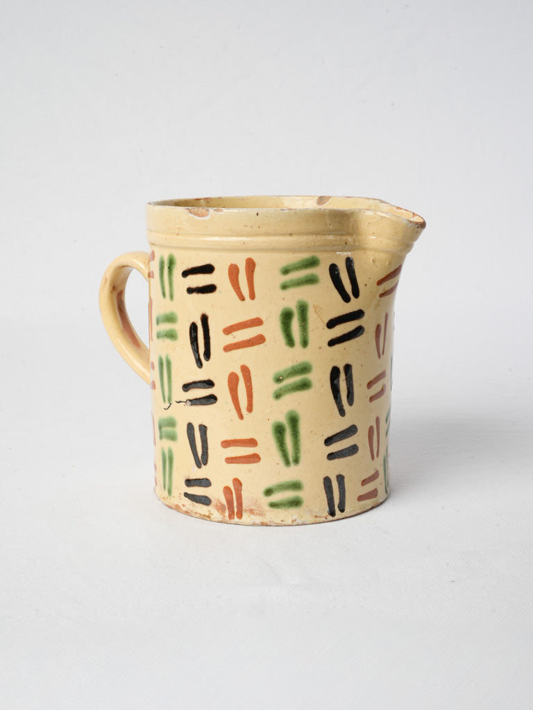 Antique glazed terracotta pitcher  