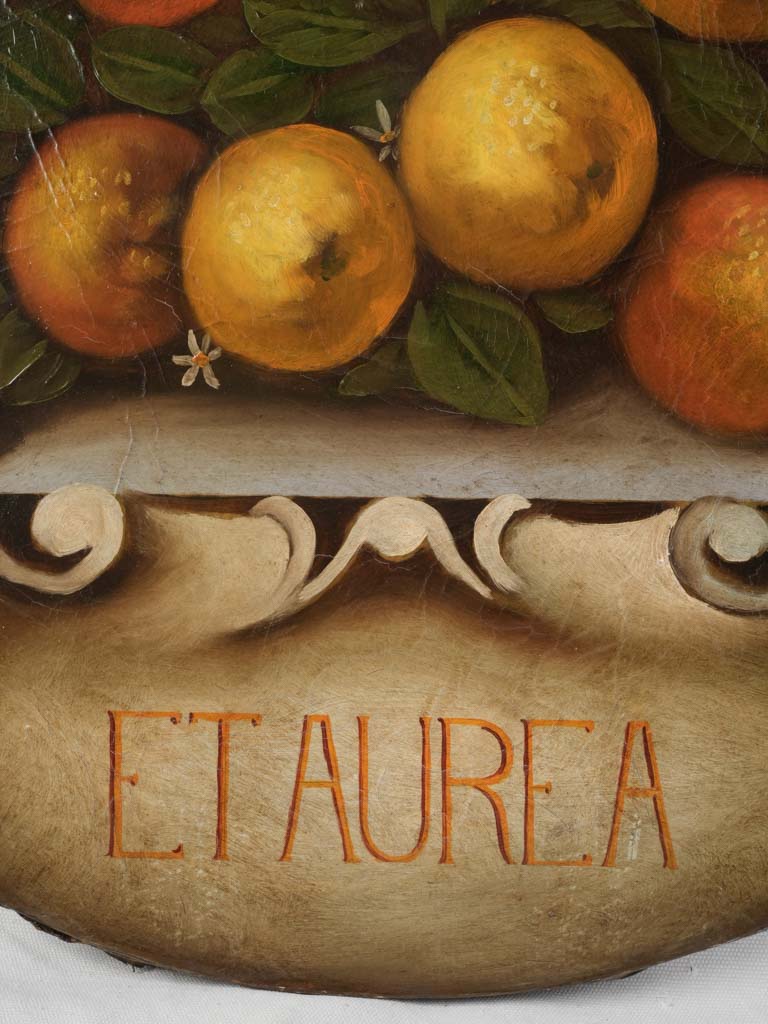 Southern Italian Painted Tondo of Oranges From The Late 19th Century - 27½"