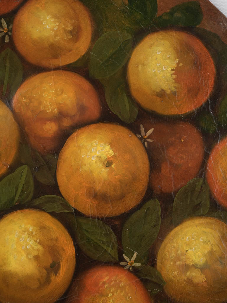 Southern Italian Painted Tondo of Oranges From The Late 19th Century - 27½"