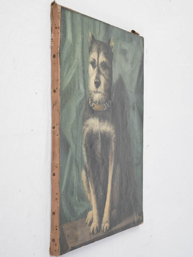 Vintage companion animal canvas piece