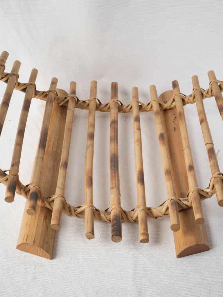 Natural patina rattan log caddy