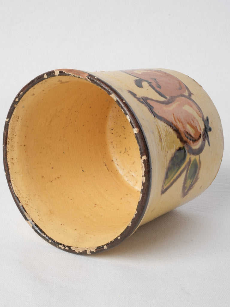 Rustic decorative orchard-motif jar  