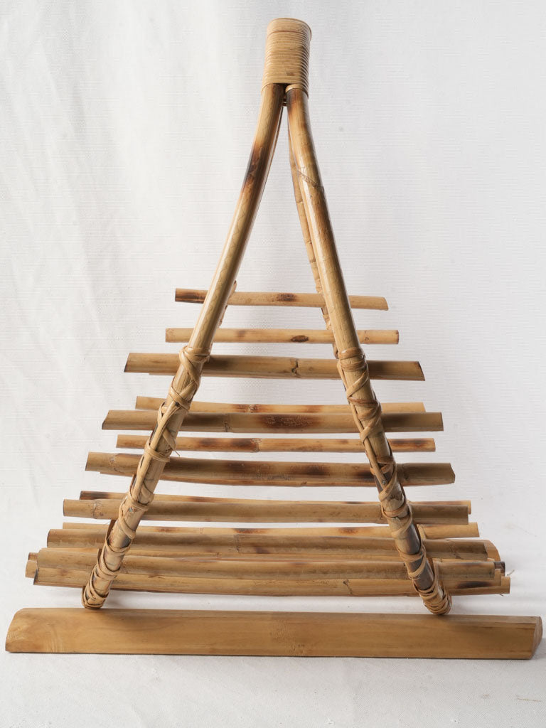 Rustic rounded-handle firewood basket
