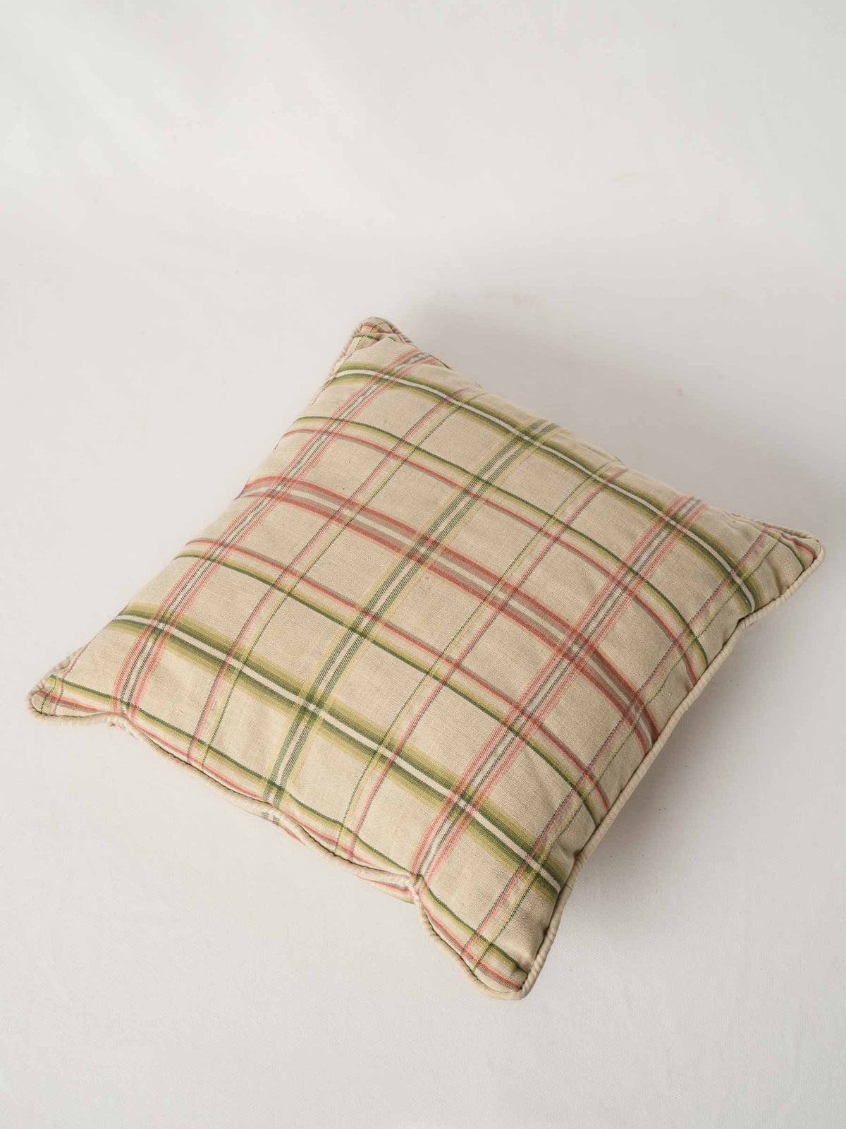 Pair of French Checked Cotton Pillows from Chanteduc Provence