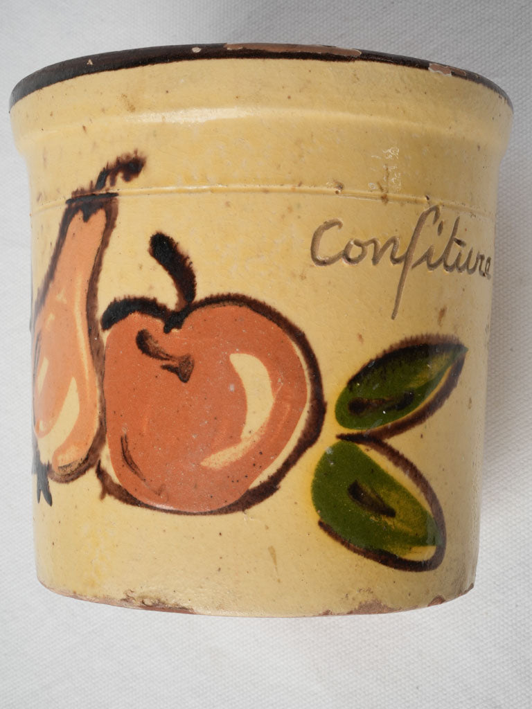 Authentic antique yellow utensil holder  