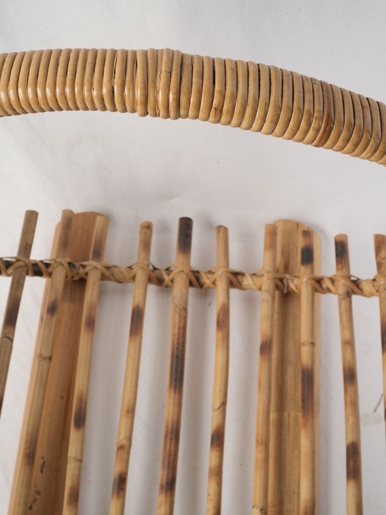 Timeworn mid-century firewood caddy