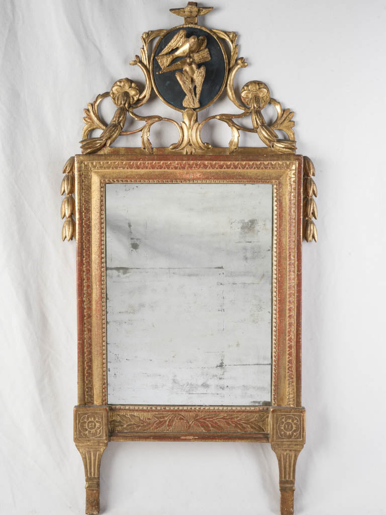 Neoclassical French Marriage Mirror w/ Dove Medallion c. 1790–1820 - 42½" x 20¾"