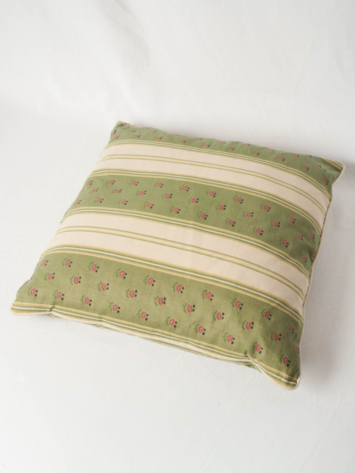 Bespoke Pillow and Bedspread Set - Pink Blue and Green Striped