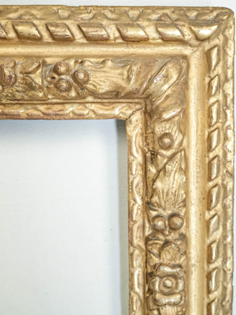 Aged golden patina wood frame  