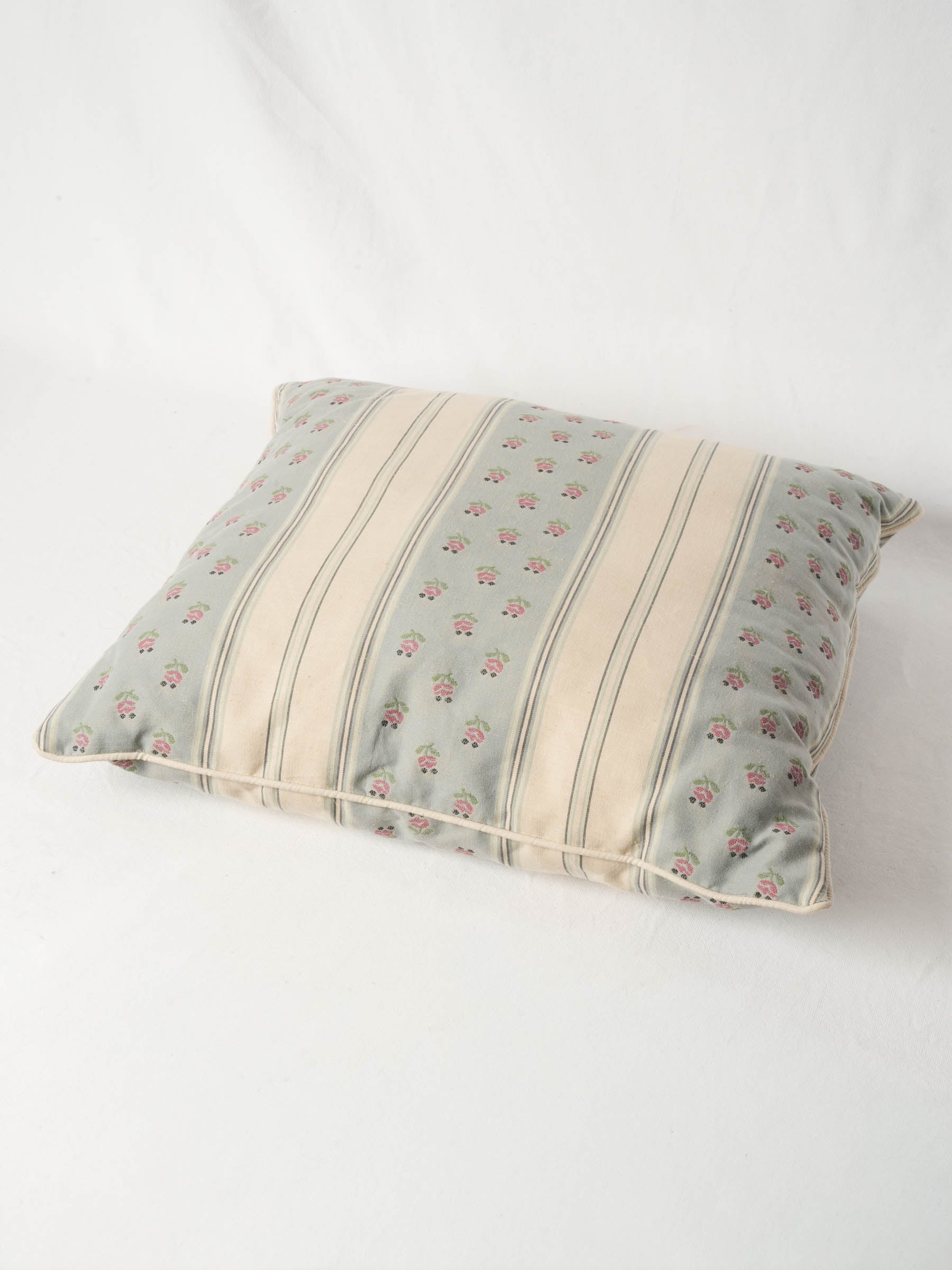 Bespoke Pillow and Bedspread Set - Pink Blue and Green Striped
