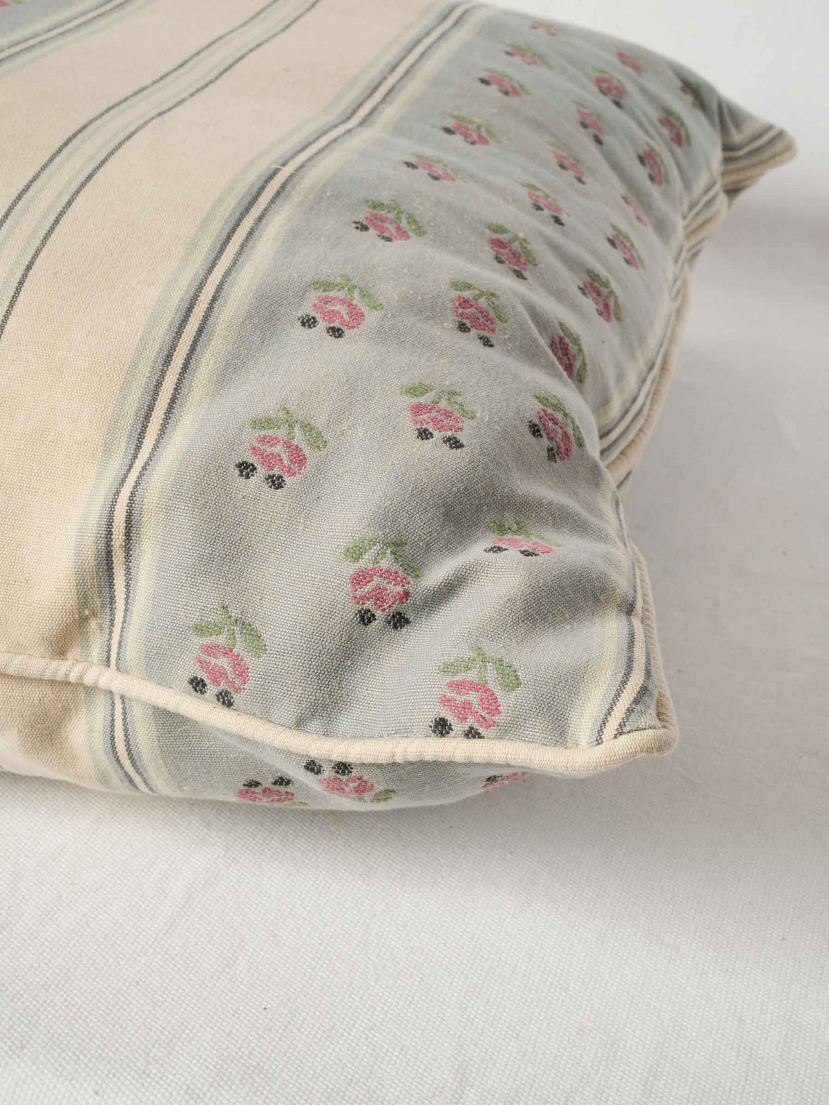 Bespoke Pillow and Bedspread Set - Pink Blue and Green Striped