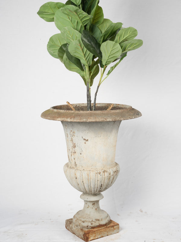 Antique verdigris cast-iron Medici urn