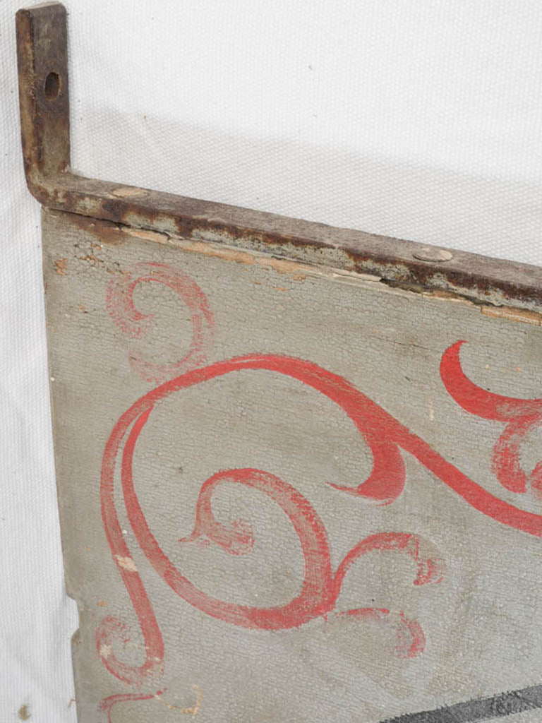 Rustic hand-lettered French sign  