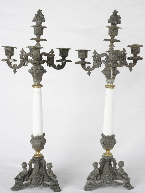 Antique brass Napoleon III candelabras