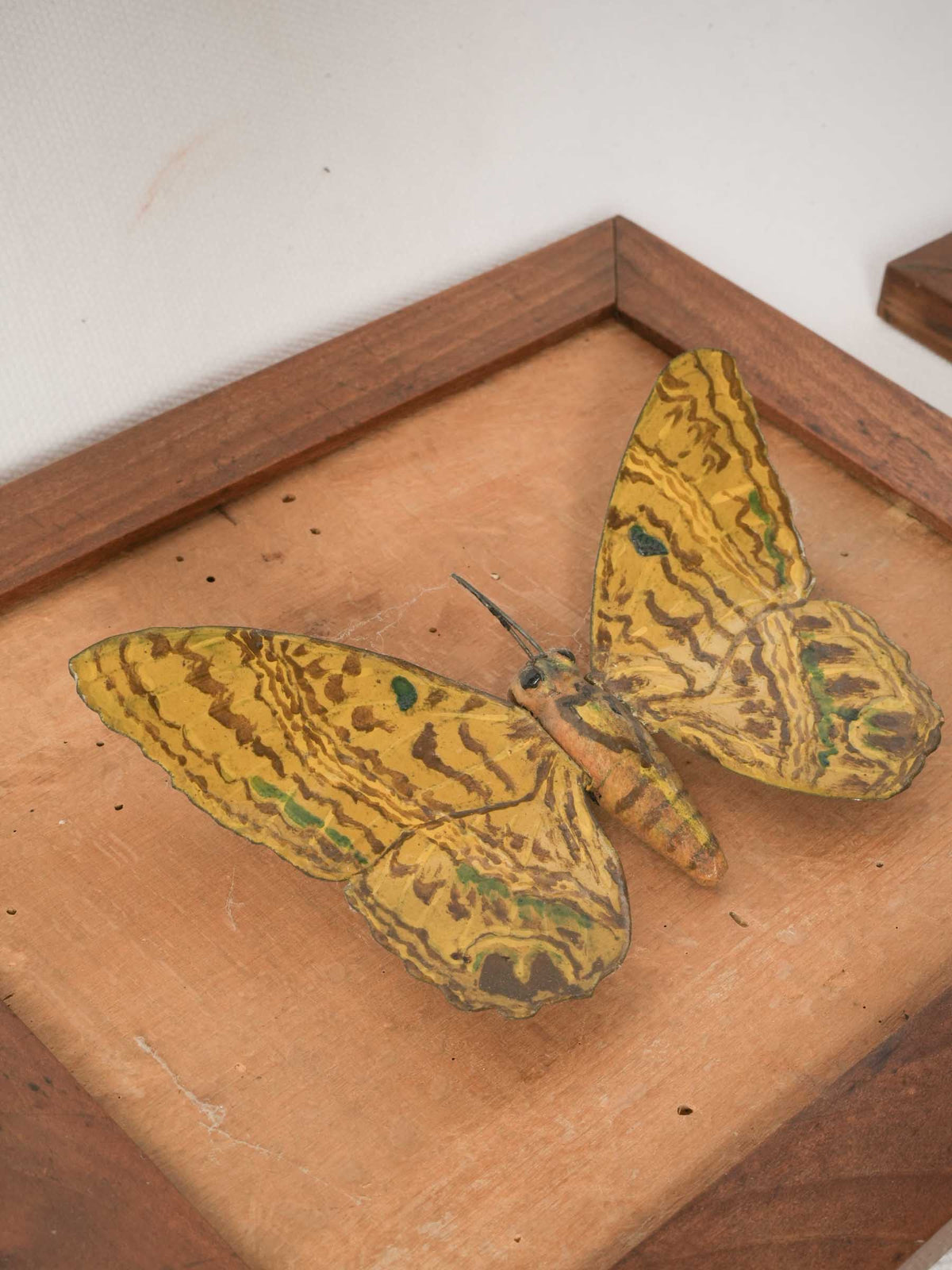 Set of Six Vintage Framed Metal Butterfly Sculptures 9½" x 8"