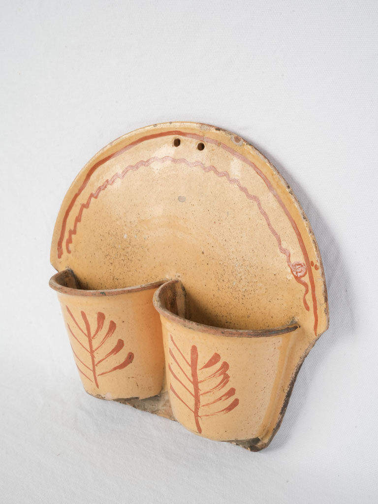 Handcrafted yellow glazed holder