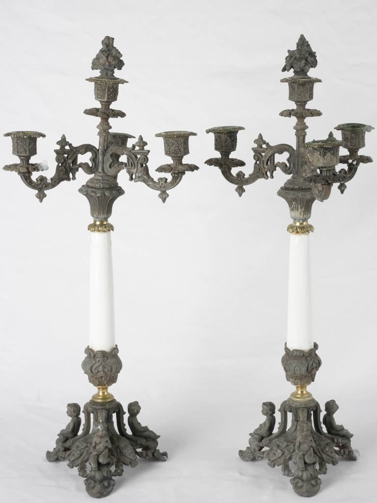 Pair of Napoleon III candelabras 21¼"