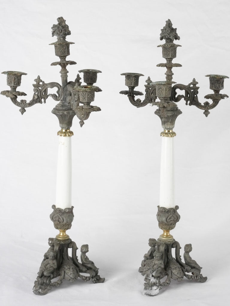 Pair of Napoleon III candelabras 21¼"