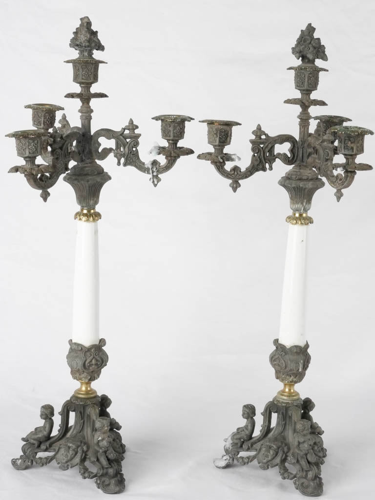 Pair of Napoleon III candelabras 21¼"