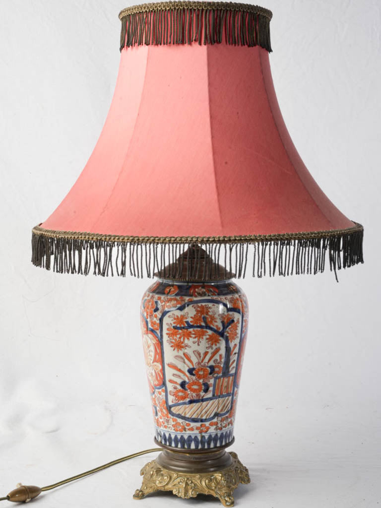 Antique Imari porcelain table lamp