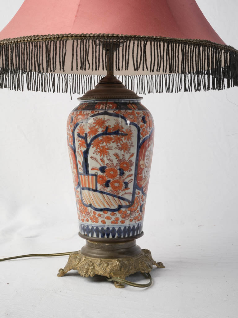 Hand-painted floral Imari lamp