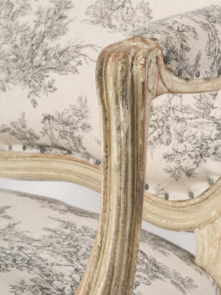 Pair of French Louis XV Style Queen-Back Armchairs c. 1900 - 33½"