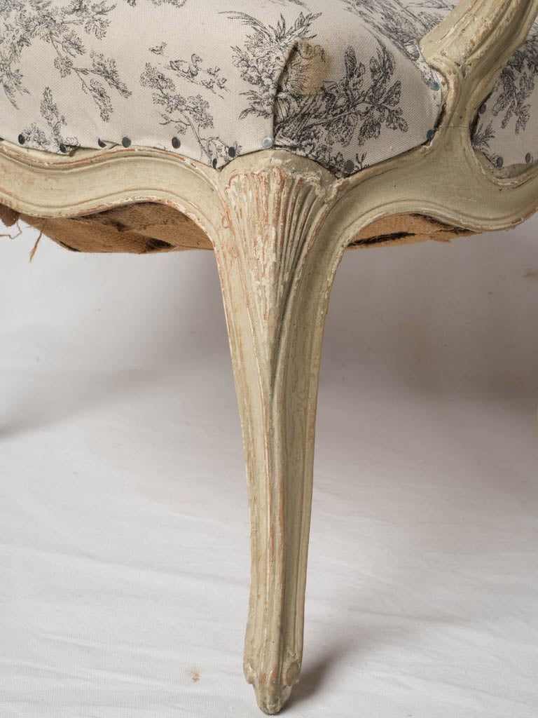 Pair of French Louis XV Style Queen-Back Armchairs c. 1900 - 33½"