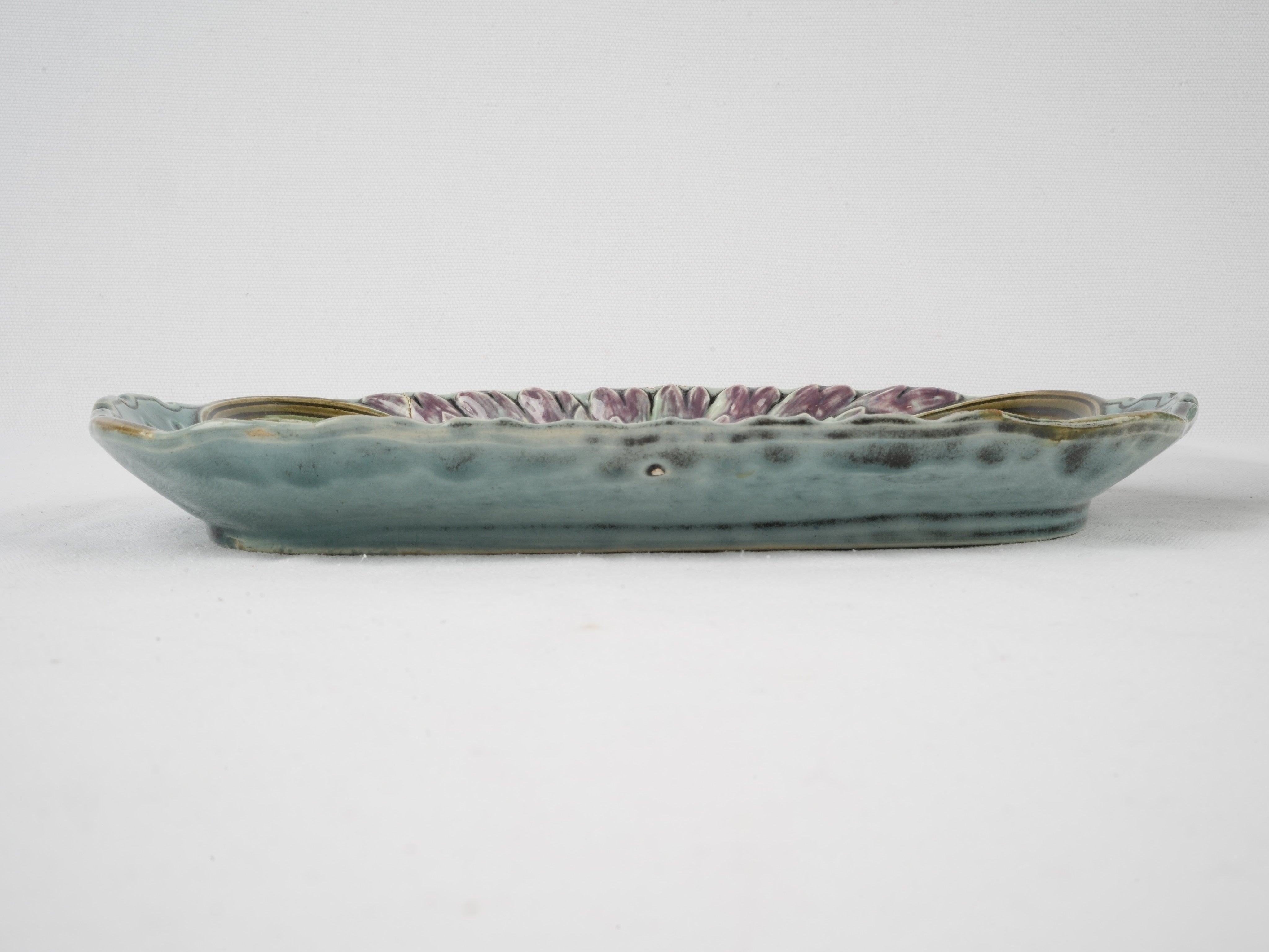 Vibrant Mid-century Majolica Asparagus Server