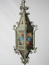Ornate, antique metal & glass lantern