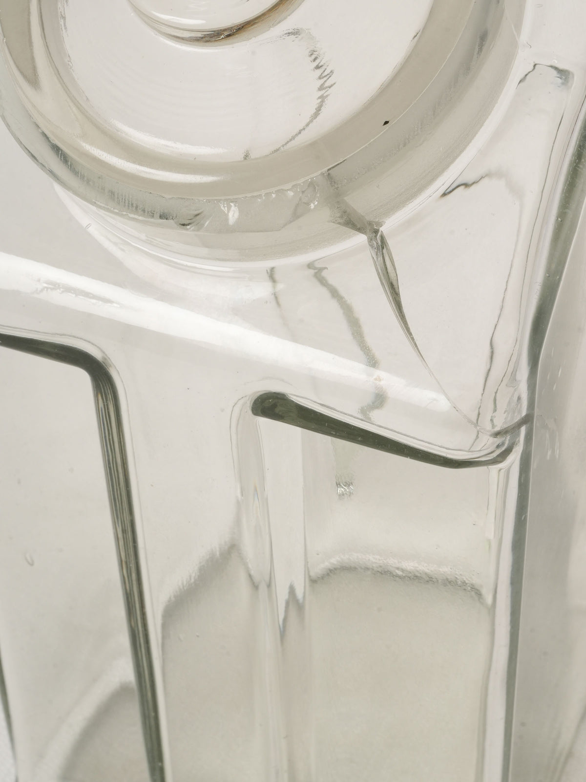 Vintage French Glass Kitchen Canister with Lid - 1940s