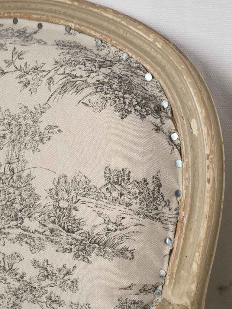 Pair of French Louis XV Style Queen-Back Armchairs c. 1900 - 33½"
