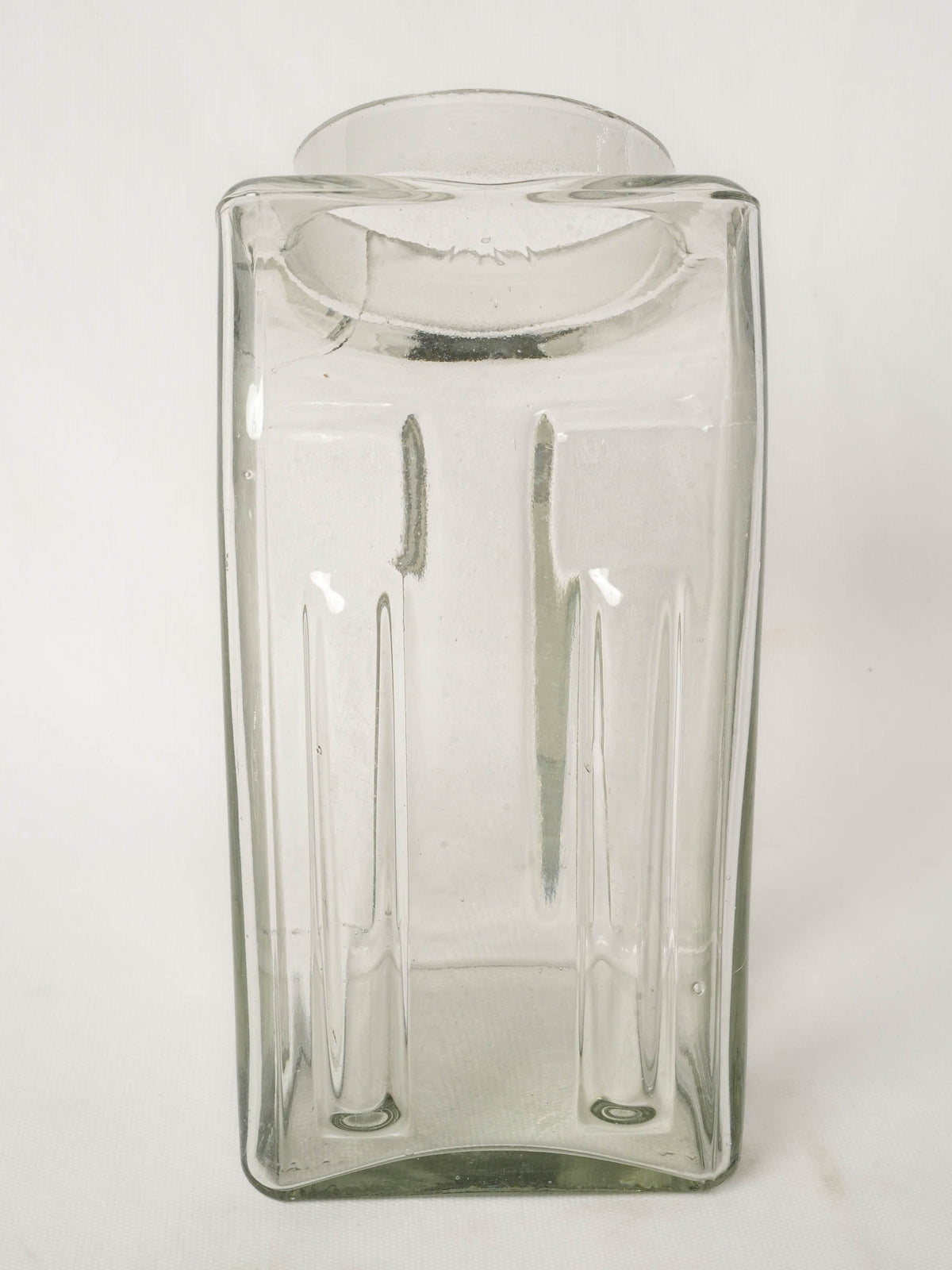 Vintage French Glass Kitchen Canister with Lid - 1940s