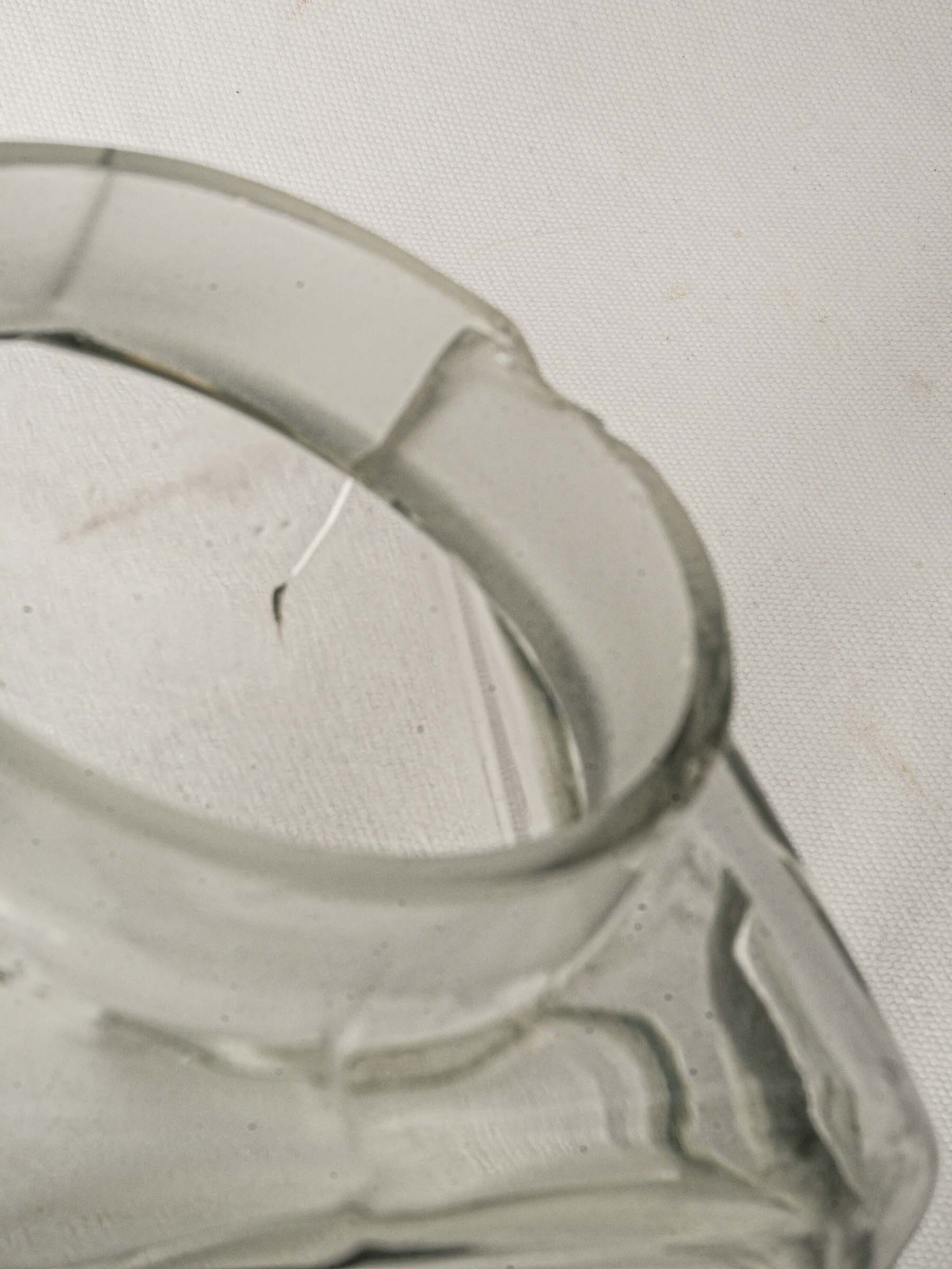 Vintage French Glass Kitchen Canister with Lid - 1940s