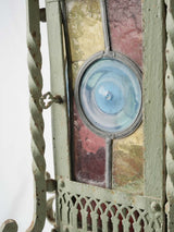 Decorative, ornate 19th-century stained glass lantern