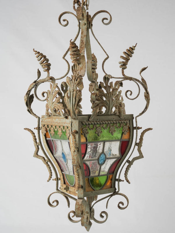 Exquisite historical French stained glass light