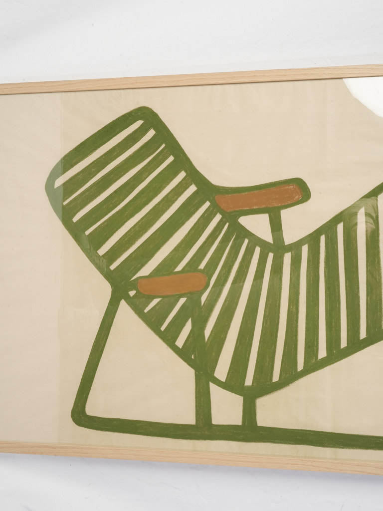 Natural wooden framed artwork  