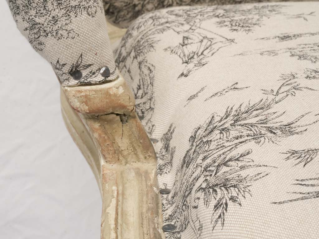 Pair of French Louis XV Style Queen-Back Armchairs c. 1900 - 33½"
