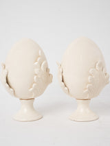 Decorative pair of egg ornaments - cream 9¾"