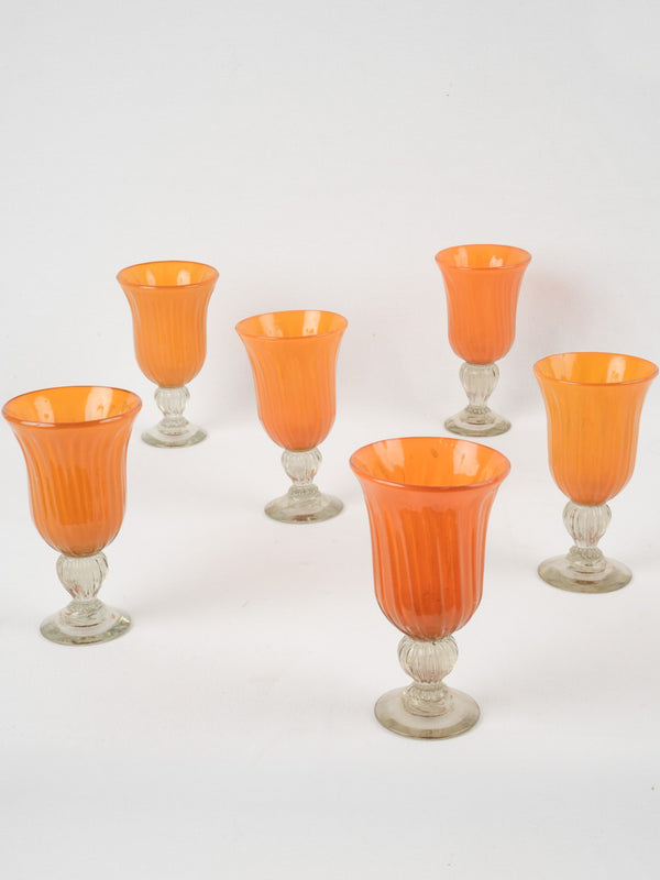 Set of 6 antique wine glasses with gold trim - crystal – Chez Pluie