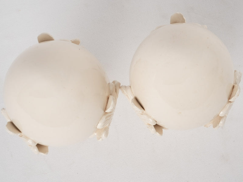 Decorative pair of egg ornaments - cream 9¾"