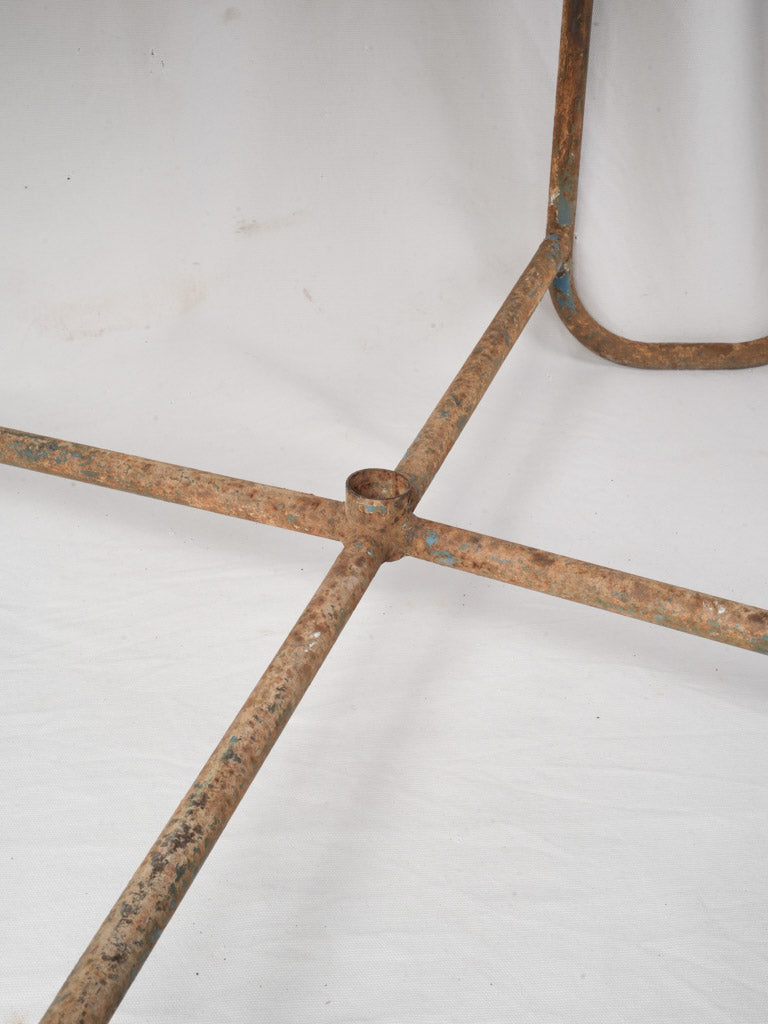French Modernist Cobalt Blue Octogonal Outdoor Table c. 1950 - 50½" x 31½"