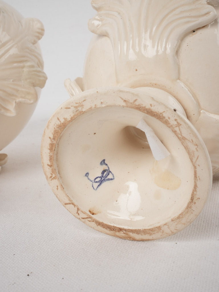 Decorative pair of egg ornaments - cream 9¾"
