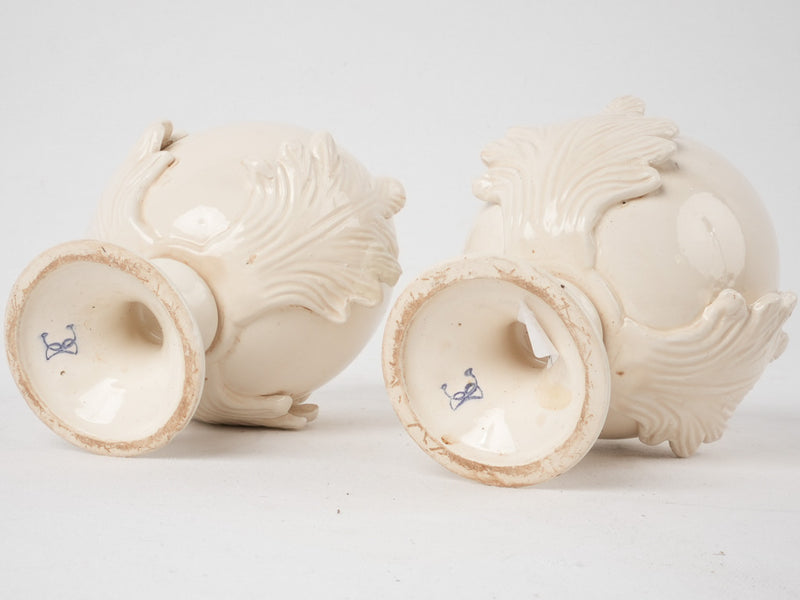Decorative pair of egg ornaments - cream 9¾"