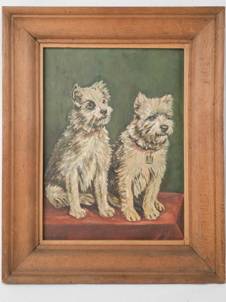 Vintage impressionist dog painting
