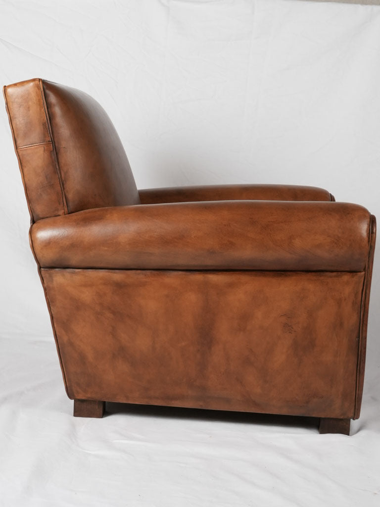 Artisan made leather club chair - Taittinger design